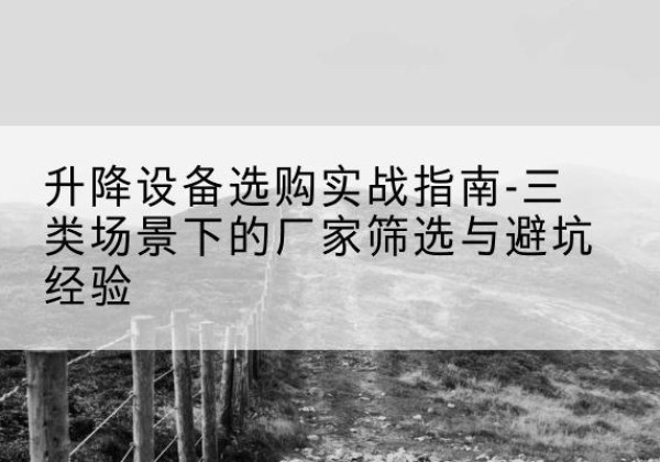 祁阳移动式升降机厂家推荐-升降设备选购实战指南-三类场景下的厂家筛选与避坑经验